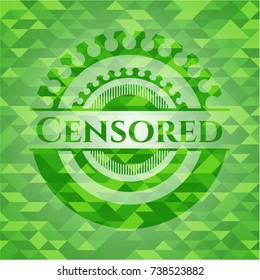 Censored green mosaic emblem