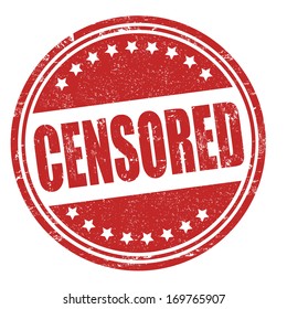 Censored grunge rubber stamp on white, vector illustration