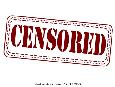 censored grunge stamp with on vector illustration