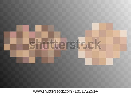 Censored on transparent background. Color pixel background. Abstract pattern. Stock image.