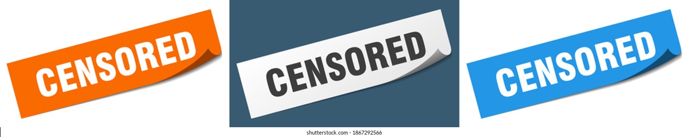 censored paper peeler sign set. censored sticker
