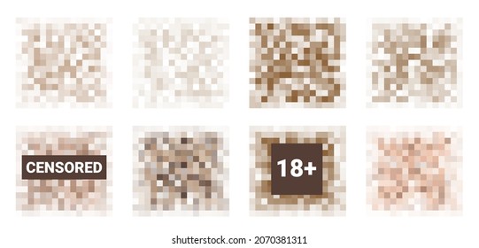 Zensurierte Pixelbalkenmenge. Nacktdarstellung oder sensibler Text für Erwachsene. Zensurierte Bild-Vektorgrafik
