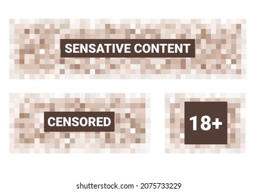 Zensurierte Pixelbalkenmenge. Nacktdarstellung oder sensibler Text für Erwachsene. Zensurierte Bild-Vektorgrafik