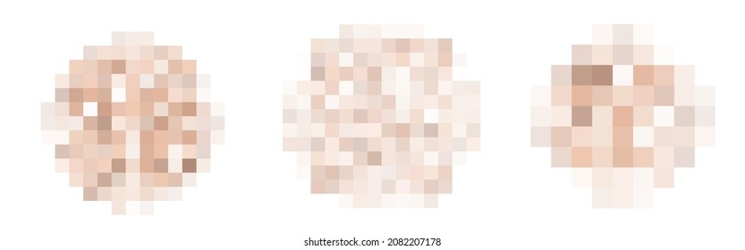 Censored pixel bar set. Nudity skin or sensitive text adult content cover. Censored picture vector illustration