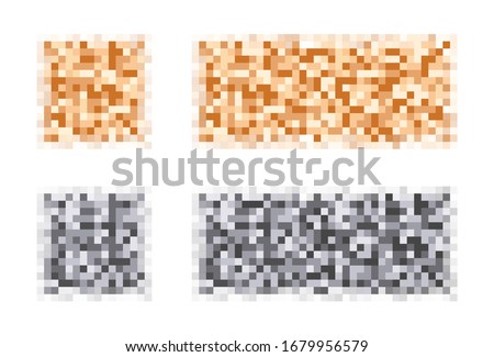 Censored pixel bar set. Nudity skin or sensitive text adult content cover. Abstract censorship blurred mosaic monochrome and skin pattern.