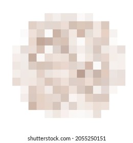 Zentrierte Pixelrundleiste. Nacktdarstellung oder sensibler Text für Erwachsene. Zensurierte Bild-Vektorgrafik