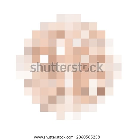 Censored pixel round bar. skin or sensitive text adult content cover. Censored picture vector illustration