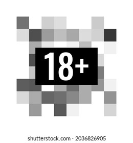 Censored pixel sign flat style design vector illustration concept isolated on white background. Grayscale pixelated censorship square for prohibition forbidden content.