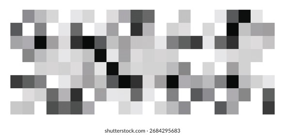 Concepto de Ilustración vectorial de diseño de estilo plano de signo de píxel censurado aislado sobre fondo blanco. Cuadrado de censura pixelado en escala de grises para prohibir contenido prohibido.