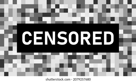 Signo de píxel censurado para contenido prohibido. Restricciones de edad. Patrón de cuadrícula de cuadrados grises.