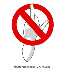 Censored prohibited offensive hand gesture