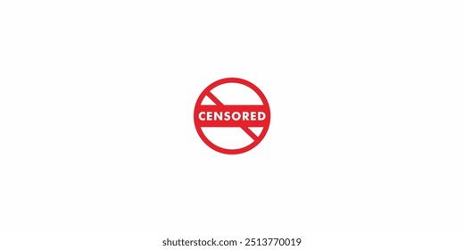 censored prohibition sign logo design