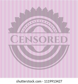 Censored realistic pink emblem
