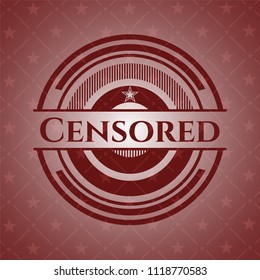 Censored red emblem