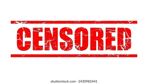 censored red stamp design vector background