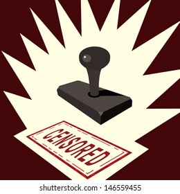 censored rubber stamp cartoon concept