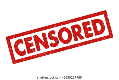 Censurado carimbo vermelho tinta grunge efeito granulado vetor ilustração suprimido excluído revisado restringido restrito conteúdo de cinema adulto não permitido declinou