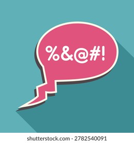 Censored speech bubble with forbidden words, expressing bad language with symbols