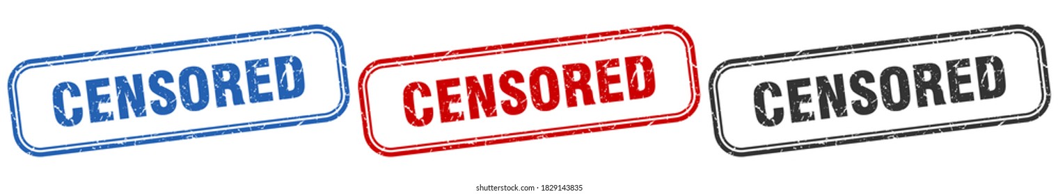 censored square isolated sign set. censored stamp