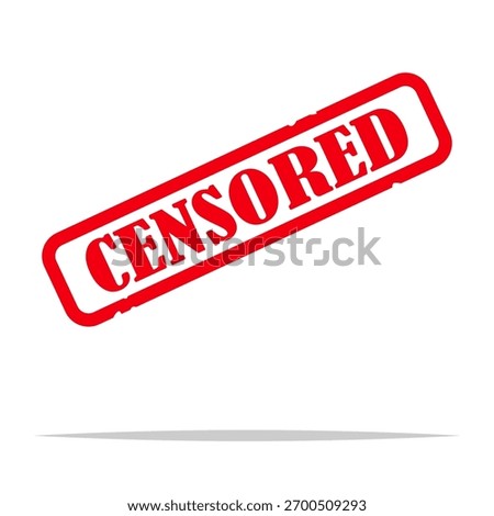 Censored stamp label vector isolated illustration