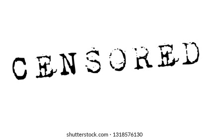 censored stamp on white background. Sign, label, sticker.