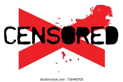 Censored sticker. Authentic design graphic stamp. Original series