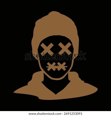 Censored Truth Silhouette of Silenced Voice Freedom Protest Art Anonymous Identity Symbol Vector Graphic Political