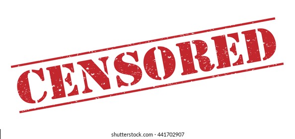 censored vector stamp on white background