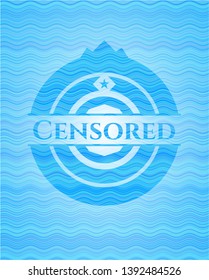 Censored water wave badge. Vector Illustration. Detailed.