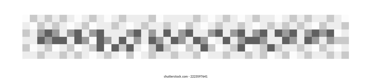 El efecto de la censura desdibuja la textura a cuadros. Patrón de mosaico de píxeles grises monocromo para ocultar texto, imagen u otro contenido de privacidad o no deseado. Ilustración gráfica del vector