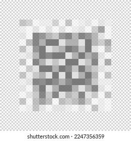 Censorship blur effect checkered texture. Gray pixel mosaic pattern hiding text, image or another forbidden, privacy, sensitive or adult only content. Vector graphic illustration