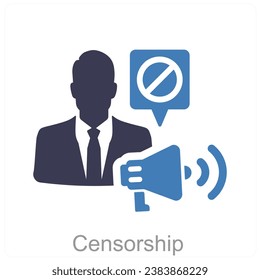 Censorship and censor icon concept