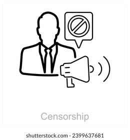 Concepto de icono de censura y censura