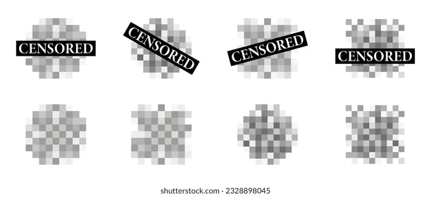 Censorship elements. Censored vector icons. Censored signs collection. Censure bar. EPS 10