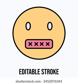 censorship emoji Vector Icon, Editable stroke.