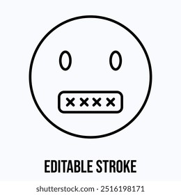 censorship emoji Vector Icon, News Censor Emoji, Isolated Lineal Vector Icon.