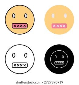 Icono del Vector del emoji de la censura, conveniente para los App móviles, los App del Web y los medios impresos. Múltiples iconos de estilo, 