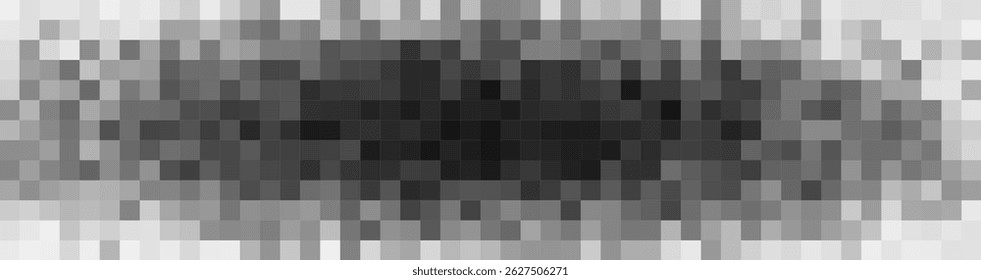 Falta de censura desfoca a faixa do bloco. A banda pixelada horizontal larga imita a zona de dados restrita, o apagão de mídia ou o filtro de privacidade digital. Aparência moderna da distorção da tecnologia. Ilustração vetorial.