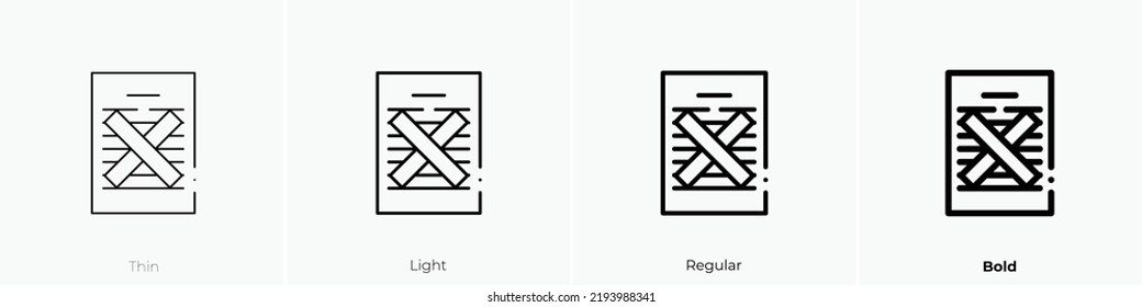 Censorship Icon. Thin, Light Regular And Bold Style Design Isolated On White Background