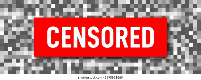 Zensur verpixelt Wirkung. Effekt "Unscharfe Pixel" für erwachsene und sensible Inhalte. Mosaik-Zensurzeichen mit unscharfen Pixeln und Text. Zensurbar für Nacktheit und Inhalte für Erwachsene. Vektorgrafik