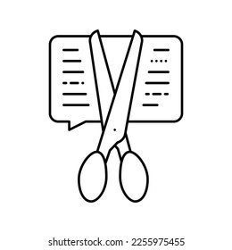 censorship social media line icon vector. censorship social media sign. isolated contour symbol black illustration