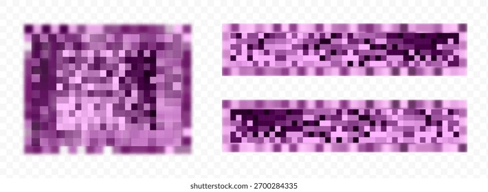 Zensurtextur und graue Pixel-Mosaik-Hintergründe. Aktivierte Muster blenden Text, Bilder oder andere verbotene Inhalte zum Schutz der Privatsphäre aus. Vektorgrafik-Illustration mit Zensurunschärfenmuster zum Schutz.
