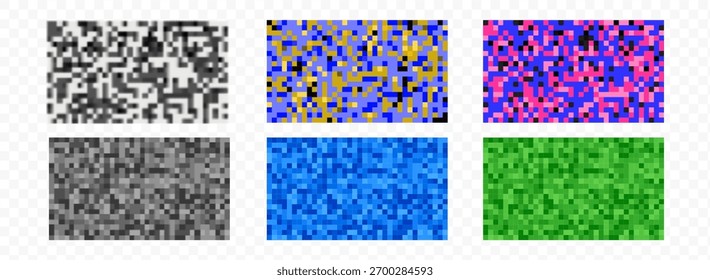 Zensurtextur und graue Pixel-Mosaik-Hintergründe. Aktivierte Muster blenden Text, Bilder oder andere verbotene Inhalte zum Schutz der Privatsphäre aus. Vektorgrafik-Illustration mit Zensurunschärfenmuster zum Schutz.
