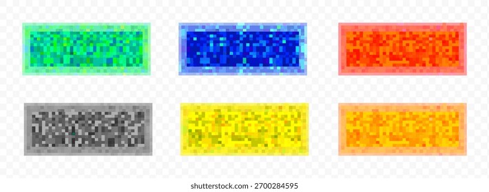 Zensurtextur und graue Pixel-Mosaik-Hintergründe. Aktivierte Muster blenden Text, Bilder oder andere verbotene Inhalte zum Schutz der Privatsphäre aus. Vektorgrafik-Illustration mit Zensurunschärfenmuster zum Schutz.