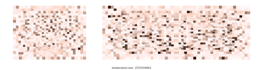 Zensurtextur und Pixel-Mosaik-Hintergrund, hauttönte Pixel-Muster auf transparentem Hintergrund mit karierten Zensor Unschärfe für den Schutz der Privatsphäre.