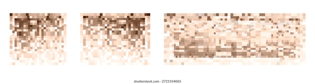 Zensurtextur und Pixel-Mosaik-Hintergrund, hauttönte Pixel-Muster auf transparentem Hintergrund mit karierten Zensor Unschärfe für den Schutz der Privatsphäre.