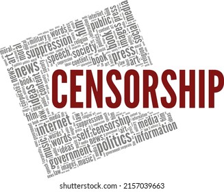 Censorship word cloud conceptual design isolated on white background.