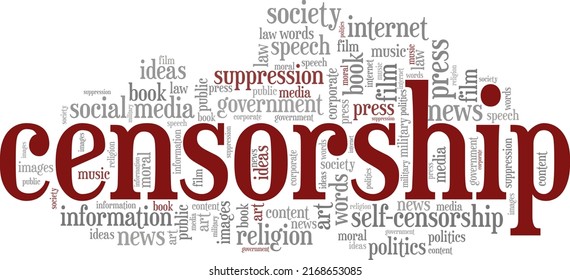 Censorship Word Cloud Conceptual Design Isolated Stock Vector (Royalty ...