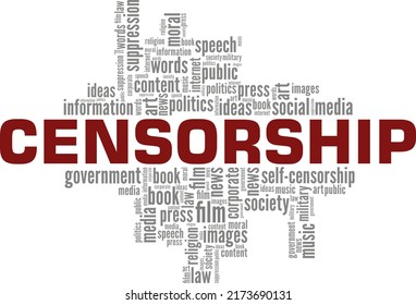 Censorship Word Cloud Conceptual Design Isolated Stock Vector (Royalty ...