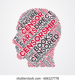 censorship word cloud head typography
